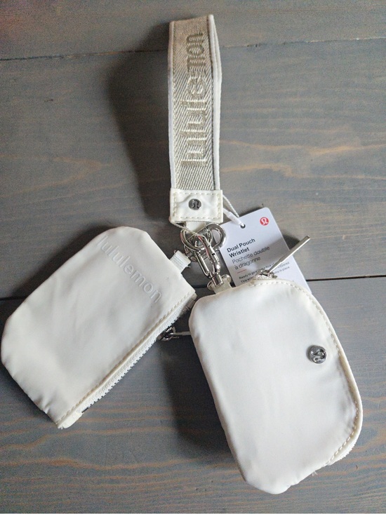 lululemon athletica Handbags - Lululemon athletica Dual Pouch Wristlet gold white new purse wallet keychain
